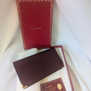 Cartier Must De Cartier Boudreaux Bifold Leather Long Wallet